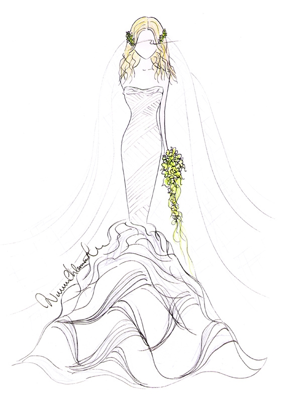 easy wedding dress drawing